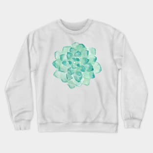 Watercolor Succulent print in seafoam green Crewneck Sweatshirt